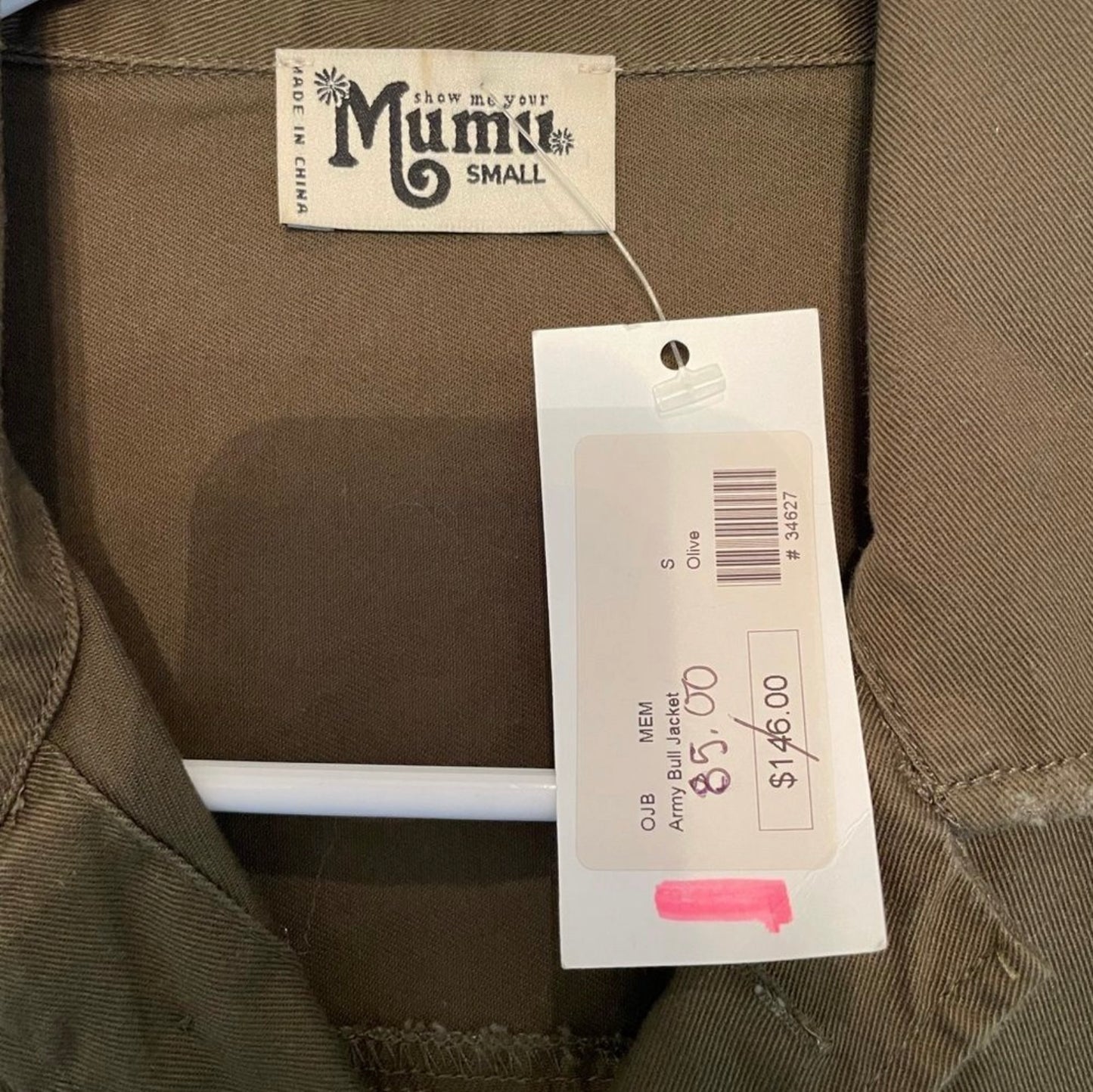 NWT SHOW ME YOUR MUMU SMALL CAMO GREEN ARMY JACKET