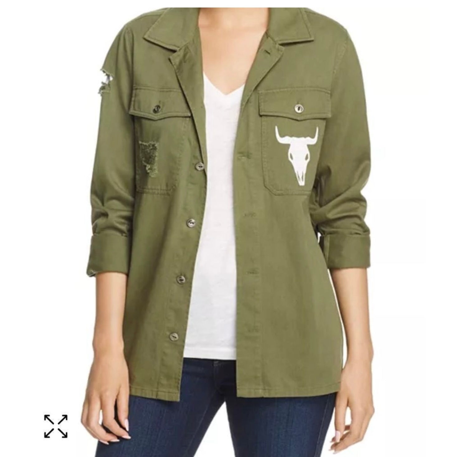 NWT SHOW ME YOUR MUMU SMALL CAMO GREEN ARMY JACKET